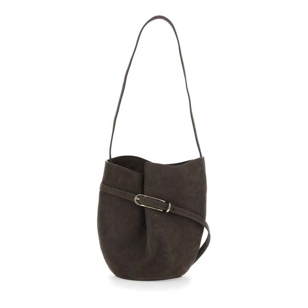 Liffner Women Brown Crossbody Bag With Adjustable Strap In Suede For Women